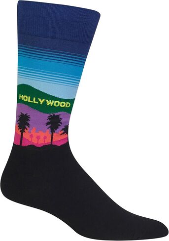 Hot Sox mens Artist Series Novelty Fashion Casual Crew Dress Sock, Sunday Afternoon (Dark Brown), 12-Jun US in Saudi Arabia