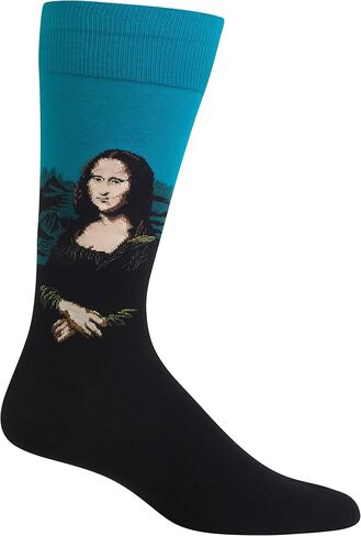 Hot Sox mens Artist Series Novelty Fashion Casual Crew Dress Sock, Sunday Afternoon (Dark Brown), 12-Jun US in Saudi Arabia
