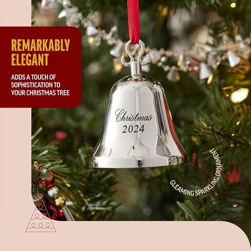 KLIKEL 11th Silver Christmas Bell Ornament 2024 - Real Bell for Christmas Tree - طبعة محفورة in Saudi Arabia
