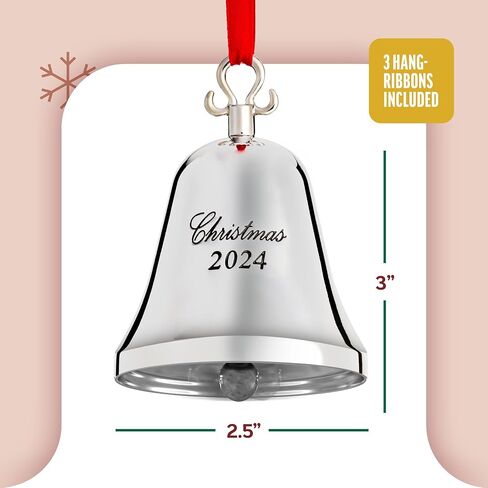 KLIKEL 11th Silver Christmas Bell Ornament 2024 - Real Bell for Christmas Tree - طبعة محفورة in Saudi Arabia
