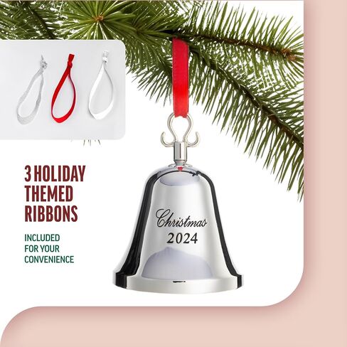KLIKEL 11th Silver Christmas Bell Ornament 2024 - Real Bell for Christmas Tree - طبعة محفورة in Saudi Arabia