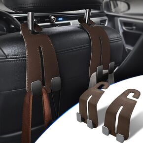GZSH 2 PCS Car Seat Headrest Hooks Purse Hook for Car Leather 2 In 1 Car Seat Hooks for Universal Car Hanger Storage Organizer Car Headrest Hook for Purse, Bags etc |Add Car Extra Space| Black