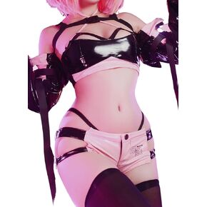 MOEFLAVOR Danger Cyber Cat Outfit Cosplay | Kawaii Anime Bikini Lingerie Maid Costume | Reg & Plus Size