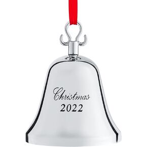 Klikel 11th Annual Silver Christmas Bell Ornament 2024 - Real Bell for Christmas Tree - Engraved Edition