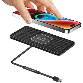 شاحن سيارة لاسلكي لوحة شحن سريعة 15 وات 10 وات 7.5 وات حصيرة محول الشحن السريع لهاتف iPhone 14 13 Mini Pro Max 12 11 Plus 8 X XR Xs Airpods LG Samsung Note 10 Galaxy Buds S9 S10 S20 S21 S22 Android Phone