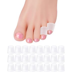 24Pc Silicone Pinky Toe Protectors Sleeves Gel Little Small Toe Protector Cushions Covers Corn Pads for Women Men Blisters, Hammertoes, Calluses, Toenails Loss and Friction Pain Relief