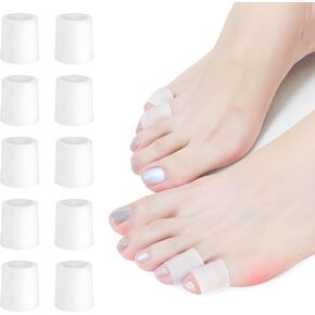 10 Pcs Silicone Toe Protectors Pinky Toe Sleeves Protectors Soft Gel Protector Small Gel Corn Protectors for Small Toes and Fingers, Blisters, Calluses, Reduce Rubbing, Relieve Pain