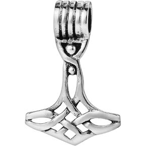 Aeravida Celtic Knot Thor's Norse Hammer Mjolnir .925 Sterling Silver Pendant | المجوهرات الفضية الجريئة الجريئة للرجال