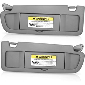 Left Driver & Right Passenger Side Sun Visor with Makeup Mirror Compatible with Honda Civic 2006 2007 2008 2009 2010 2011, Replace# 83280-SNA-A01ZC,83230-SNA-A01ZC Gray