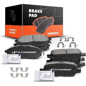 A-Premium Front & Rear Ceramic Disc Brake Pads Set Compatible with Select Nissan and Infiniti Models - G37 (Sedan), Murano, 370Z, QX70, QX50, Q70L, Q70, Q40, M56, M45, M37, M35H, M35, G35, G25, FX45