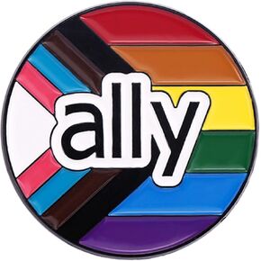Rainbow Pride Flag Ally Enamel Brooch Pin for LGBT Equality Supporter, Lapel Pins for Clothes, Backpacks, Hats