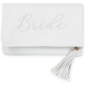 Bride Clutch Purse - White Bridal Clutch, Bride Fold Over Clutch, Clutch Purse for Wedding Day
