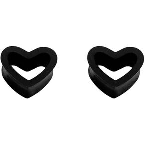 Newzenro Heart Silicone Tunnel Plugs مقاييس موسعات توسيع جوفاء مرنة ناعمة ناعمة أكياس أقراط الفص الفص الخارقة للجسم المجوهرات للنساء لها