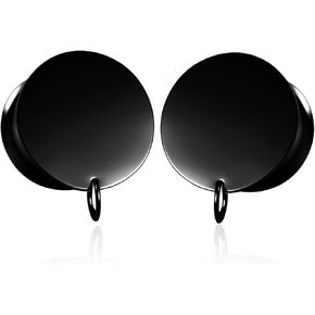 1 Pair Stainless Steel Ear Gauges Plugs - Dangle DIY Tunnel Plugs for Ear Stretching, Body Jewelry Accessories for Men and Women