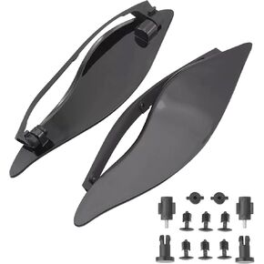 Fairing Air Deflectors Side Wing Windshield Adjustable Wind Deflectors Compatible with 2014-2024 Harley Electra Glide Street Glide Tri Glide Ultra Limited Fairing Side Shield (Smoke)
