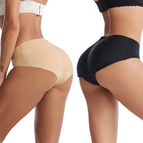 Women's 2pcs Butt Lifter Padded Panties High Waisted Hip Enhancer Shapewear Seamless Control Boy Shorts