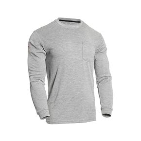 DRIFIRE Power Dry FR Long Sleeve Henley, CAT 2, Flame Resistant, Grey, Medium, TEE-PDG-HN-MD
