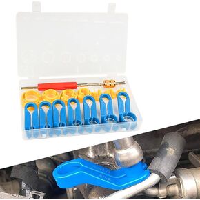 Miytsya 16 PCS Car Fuel Line Disconnect Removal Tool Set, 1/4 5/16 3/8 1/2 5/8 3/4 7/8 in Replacement Compressor Air Conditioning Pipe, for Automotive AC Fuel Line Transmission Oil Cooler Line (Blue)