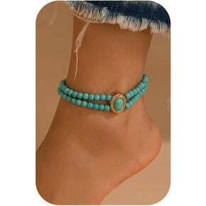 Dainty Pearl Anklet Bracelet Boho Pearl Layered Anklets Trendy Retro Pearl Ankle Bracelet Summer Beach Beaded Anklet Foot Jewelry for Women