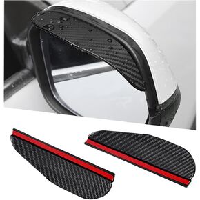 2 PCS Car Rearview Mirror Rain Cover, Waterproof Rain Visor for Car Rearview Mirror, Automotive Side Mirror Rain Eyebrow Fit Car Truck SUV, Universal Car Accessories (Carbon Fiber)