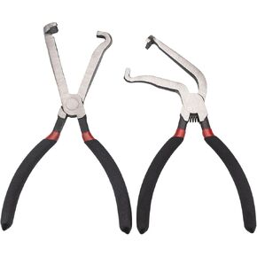 Automotive Electrical Disconnect Tool Pliers Kit 37960 37980-2Pcs 60° Angled & Straight Fuel Line Clip Pliers for Push Tab Plugs, Car Petrol Pipe Release Tools