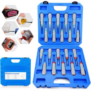 JRready Terminal Removal Tool Kit, Universal Vehicle Electrical Connector Pin Removal Tool for TE, AMP, Delphi, Deutsch,Harting, Molex Pin Extractor Terminal Release Tool Set (JRconDRK00A20-01)