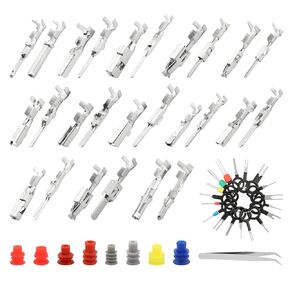 26Types Connector Pins Kit Terminal Pin Automotive Car Electrical 500Pcs 1/1.5/1.8/2.2/2.8/3.5mm Pins Male&Female Wire Pins,Wire Seals, Removal Tool kit.