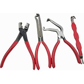 4 Pcs Electrical Disconnect Pliers Professional Set - Electrical Connector Pliers for Cars,Fuel Line Petrol Clip Pipe & Automotive Hose Trucks Repair with Rapid Disconnecto Electrical Tools (Red)