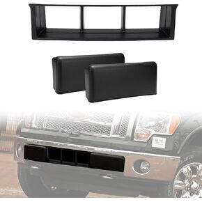 HAKA TOUGH Front Bumper Trim Center Cover Kit for Ford F150 2009-2014,Durable Plastic Black Front Bumper Grille & Front Bumper Guards Pads End Caps Cover .(3PCS)