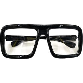 Thick Square Frame Glasses - Oversized Black Glasses Clear Lens for Women, Men