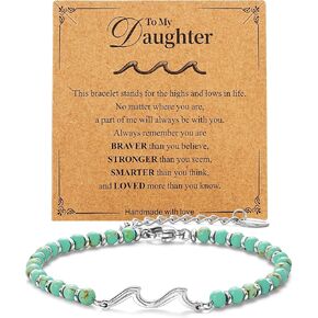 Inspirational Gifts for Women Men,Swimming Against The Current,Through The Waves of Life,Encouragement Bracelet for Best Friends Mom Daughter Sister,Spiritual Faith Gift for Birthday Christmas