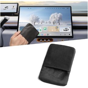 Car Screen Cleaner, 5.91"×3.94" Rectangular Microfiber Touch Cleaning Pad for Vehicle Dashboard LCD Display, Foldable Auto Interior Wipe Cloth, Universal for SUV Sedan Truck
