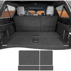 Cargo Mat for 2018-2025 Ford Expedition Max/Lincoln Navigator L Cargo Liner TPE Seat Back Cover Backrest Mat for Ford Expedition Max/Lincoln Navigator L Accessories(Cargo Mat+Seat Back Cover)