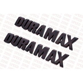 2Pc Silverado Duramax Hood Letter Logo Emblem Badge Adhesive Nameplate Replacement for 1500 2500 3500 (Matte Black)