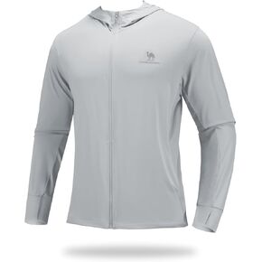 CAMEL CROWN Men's UPF 50+ Long Sleeve Full Zip Shirt Mens Sun Hoodie SPF Uv Light Jacket Sun Protection Shirts Rash Guard