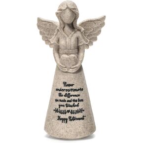 Retirement Gift for Woman 2025 Happy Retirement Gifts for Women Coworker Teacher Nurses Boss Friends Mom Grandma Retired Gifts 5.8" Angel Figurine Retired Party Decorations (Granite)