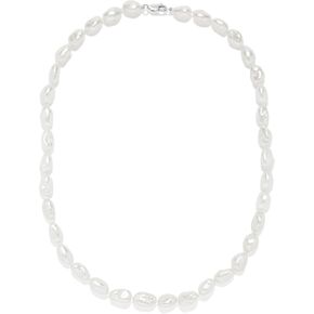 Handmade Pearl Necklace - Elegant Keshi Pearl Jewelry for Women with .925 Sterling Silver Lobster Clasp, 16", 7-8mm