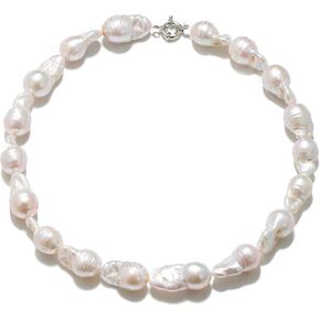 EVER FAITH Baroque Natural Pearl Choker Necklace for Women, Handpicked Freshwater Cultured Pearls Strand Necklaces for Wedding Prom Dainty Jewelry Gift for Her Mom Wife