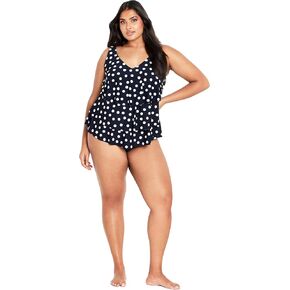 EVANS Plus Size Tankini V Tiered PRT