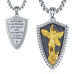 St Michael Pendant for Men 925 Sterling Silver Archangel Michael Necklace Saint Michael Necklace Pendant Jewelry Talisman Gift for Men