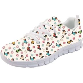 Forchrinse Hawaiian Hibiscus Leaves Lightweight Running Shoes Non Slip Soft Walking Shoes Casual Athletic Shoes in Kuwait