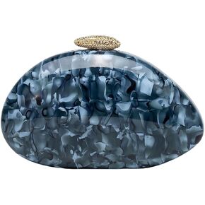 Women Acrylic Clutch for Women Evening HandBag Lipstick Bag for Wedding Party Prom Cocktail Semi-Round Design