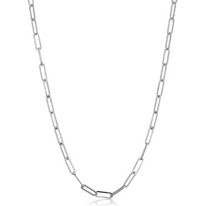 10k Yellow or White Gold 3 mm Paperclip Link Chain Necklace for Women