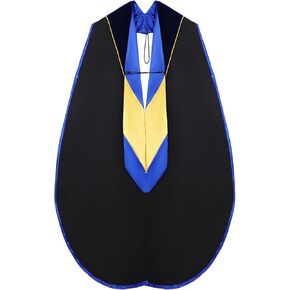 Graduation Unisex Deluxe Doctoral Hood PhD Graduate Deluxe Academic Hood with Gold Piping for 2025 Graduation Party Men and Women