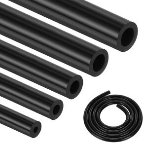DMiotech 5Pcs Silicone Vacuum Hose Automotive,5/32" 1/4" 5/16" 3/8" 15/32" ID High Performance Silicone Vacuum Tubing Hose Line Kit 130PSI Max Pressure, 10FT Black