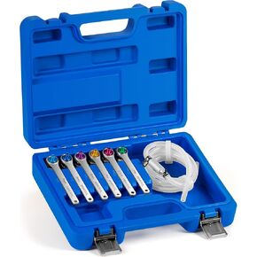 Brake Bleeder Wrench Set, Brake Bleeding Wrench Set with Non-Return Check Valve,Includes Six Bleeder Wrench Sizes(7mm 8mm 9mm 10mm 11mm 12mm)