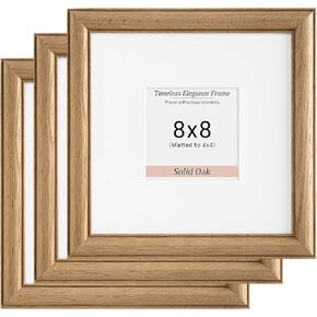 6x8 Picture Frame,6 x 8 Natural Solid Walnut Wood Frame with Tempered Glass,6"x8" Handcrafted Wood Frame Matted to 5x7 Photos for Wall or Tabletop Family picture Display,1 Pack