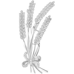 Handmade 14K Gold Bow and Ear Design Brooch, Pastoral Elegant Wheat Design Moissanite Corsage, Delicate Gift for Her