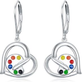 Midari Sterling Silver Back to School Ackons Sterling Silve Heart Note/Guitar/Apple/Paint Pletet