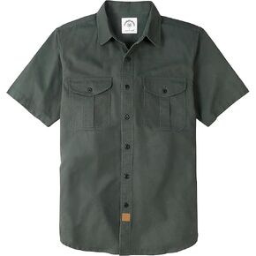 Dubinik® Mens Short Sleeve Button Down Shirts Two Pocket Vintage Mens Work Shirt Cotton Mens Shirts Casual with Stretch